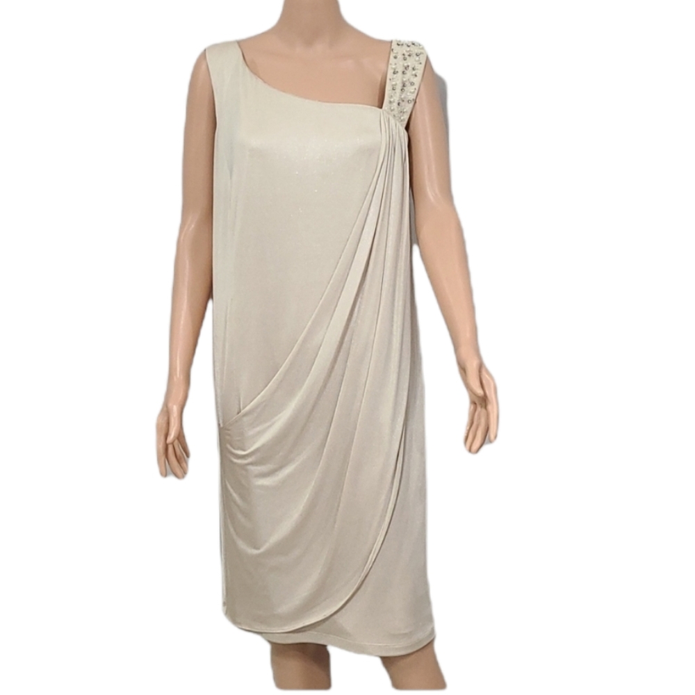 Scarlett nite Woman Gold metallic party dress size‎ Plus 16W.